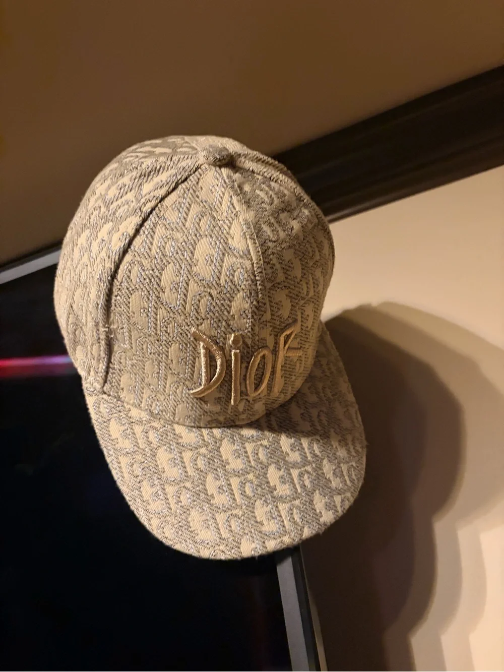 Authentic Dior Oblique Monogram Baseball Cap with Embroidered Logo
